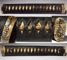 Kaga-Kinko Schule Samurai & Pfeile passend Tsuka Edo &Auml;ra Tsuba antik