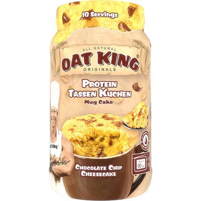 Oat King Protein Tassen Kuchen, 500g Dose, Chocolate Chip Cheesecake