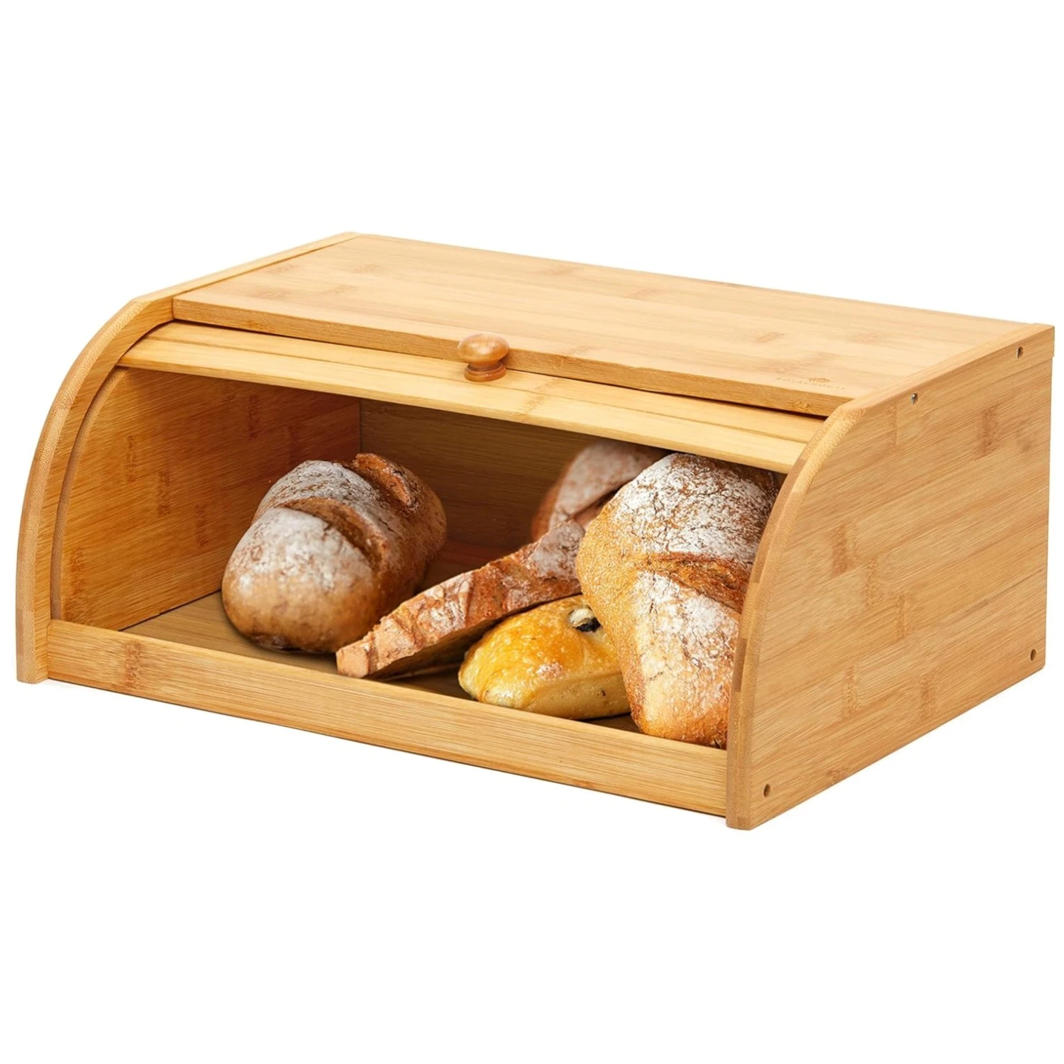 Durable Bamboo Bread Storage Container - Assembly Required