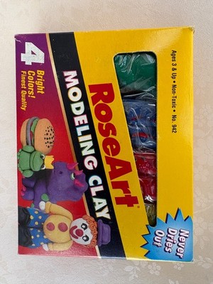 1996 ROSE ART MODELING CLAY 4 COLORS NON-TOXIC #942 NEW IN BOX