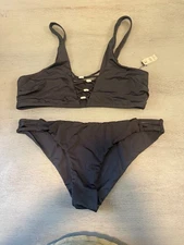 black TINIBIKINI  two Piece Swimsuit Bikini Size XL