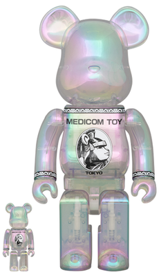 MEDICOM TOY BE@RBRICK CENTURION CLEAR CHROME Ver. 100％ & 400