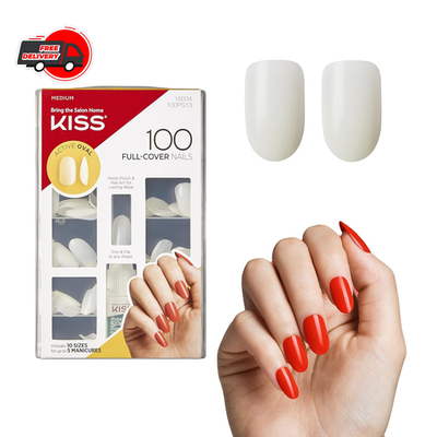 #ad #ad Kiss Products 100 Full Cover Nails Active Oval 0.24 Pound Medium NEW $11.21