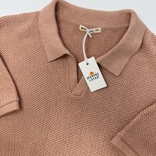 Marine Layer Conrad Sweater Polo Shirt Men's XXL Raw Earth Knit Short Sleeve NEW