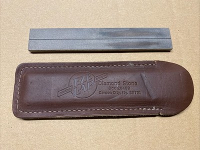 EZE-LAP Diamond Sharpening Stone with Leather Case 1  x 6 