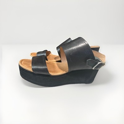 Corso Como Womens Leather Open Toe Ankle Strap Platform Sandals Black Size 11M