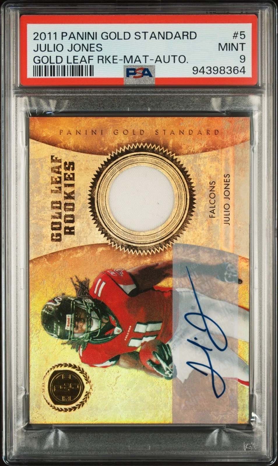 Julio Jones Panini Gold Standard Gold Leaf Rookies #5 Material-Autograph