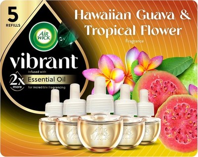 Air Wick Vibrant Plug in Scented Oil Refill, 5ct, Nectarine & Paradise Flower