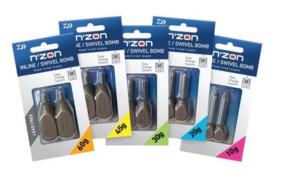 Daiwa N'Zon Inline Swivel Bombs Inline-Bleie 10g - 60g Angelbleie