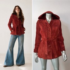 Vintage 1970s Burnt Rust Suede Leather Jacket...