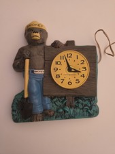 Vintage Smokey Bear Wall Clock Vintage GE Advertising Forest Fire Mascot - AS-IS