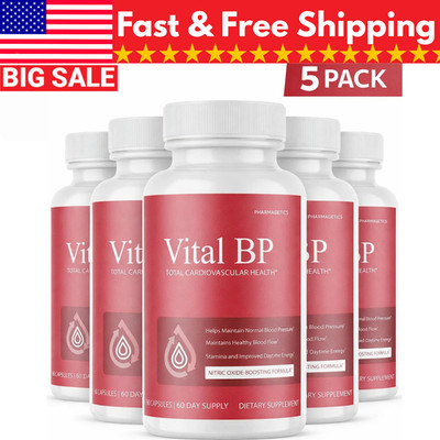 Vital BP Blood Support Supplement VitalBP for Blood Flow - 5 Bottles Exp 02/2027