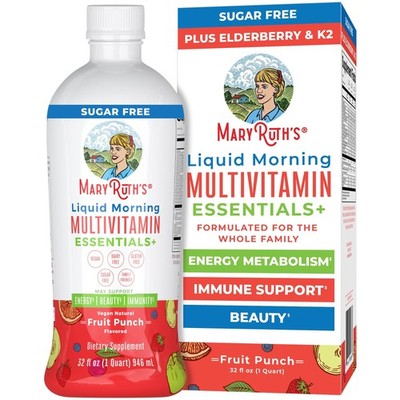 MaryRuth Organics Liquid Morning Multivitamin Essentials+ | Vitamin A C D E B...