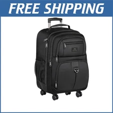 18-Inch Rolling Backpack with 4 Wheels - Heavy Duty Laptop Travel Bag