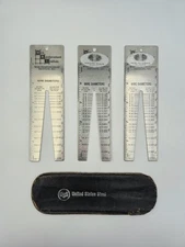 Lot Of 3 Vtg Machinist Wire Gauges Executive US & Metric Stainless Steel WRI 