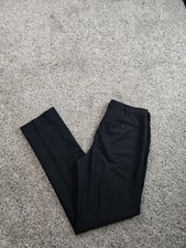 Uniqlo Airsense Pants 33X34 Black Chino Stretch Flat Front Straight Faux Wool
