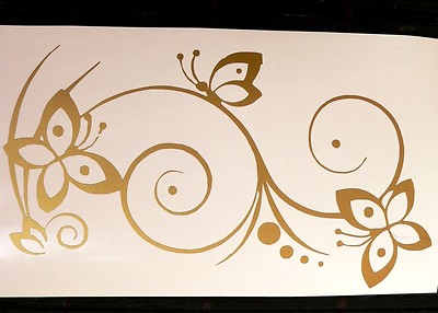flower butterfly decal sticker butterfly stylized flower decal ornament