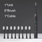 Sonic Electric Toothbrush Clean Teeth Whitening USB Rechargeable w/ 8 Brush Head