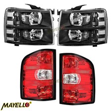 4pcs Black Headlightstail Lights For 2007-2013 Chevy Silverado 1500 2500 3500 4pcs Black Headlightstail Lights For 2007-2013 Chevy Silverado 1500 2500 3500