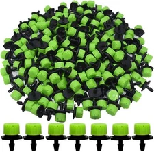 200Pcs Green 1/4Inch Adjustable Micro Drip Irrigation System Watering Sprinklers
