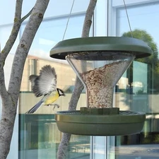 Bird Feeder Smart Birds Robust & Reliable for Hanging Dual Food Chambers New