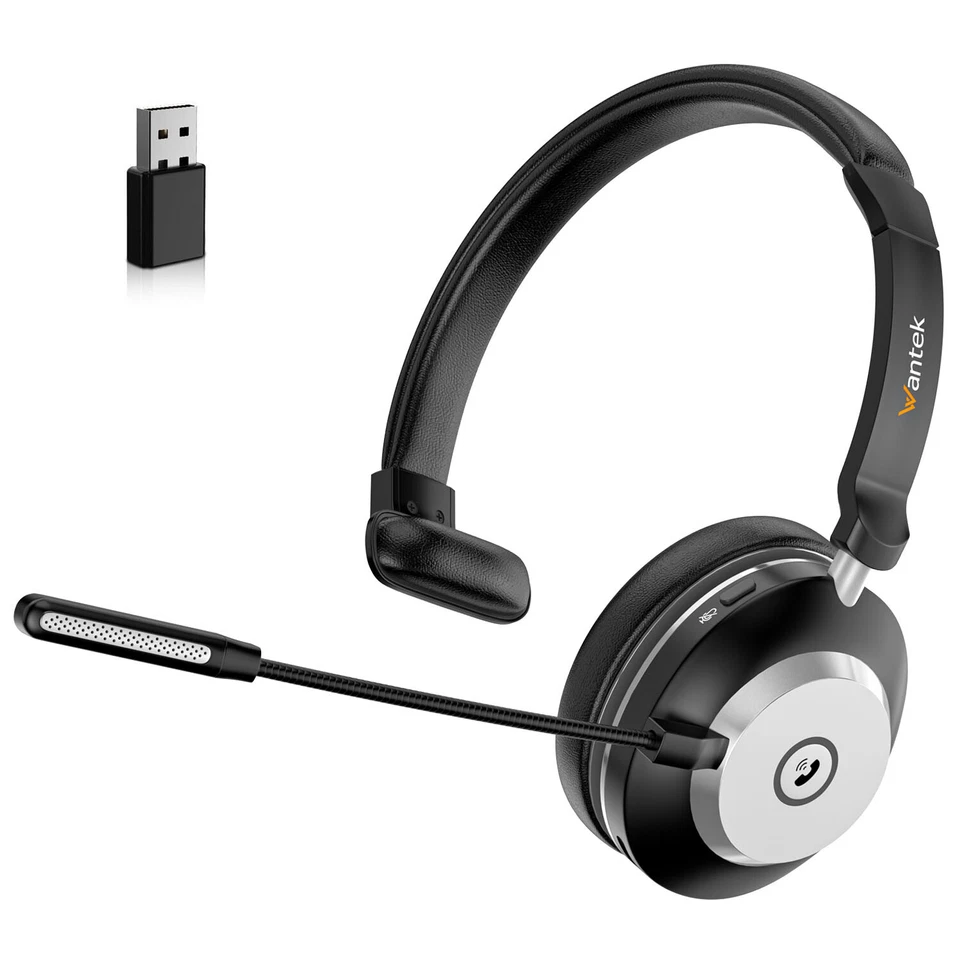 Mono-Kopfhörer mit Mikrofon USB-Dongle Bluetooth Headset für PC/Laptop/Handys - Bild 2 von 4