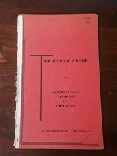 1939 1ª Ed. Lista de verificación de catálogos de armas de fuego de venta de subasta - William Ball