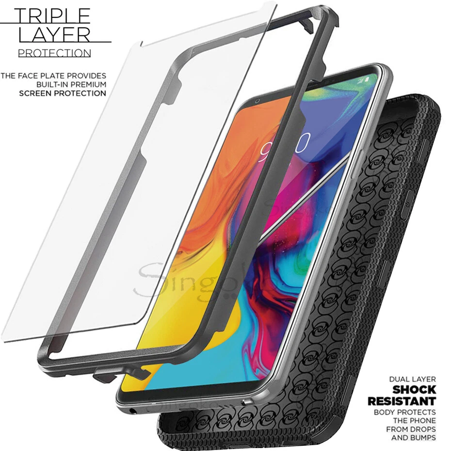 LG Stylo 5 4 3 2 Plus Clip Stand Holster Case Cover w/ BUILT-IN SCREEN PROTECTOR - Image 2 of 4