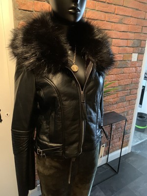 black leather jacket size 12