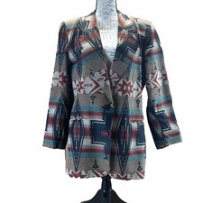 VTG Lawrence Philadelphia Art-to-Wear Western Indian Blazer Jacket Aztec 10/12