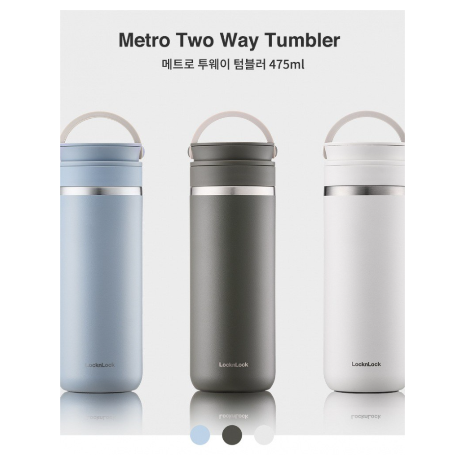 LocknLock Metro Two Way Tumbler Handle Cup Water Bottle Stainless