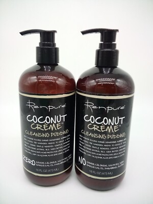 2 PACK Renpure Coconut Creme Cleansing Pudding 16oz ea NEW