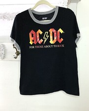 AC/DC for those about to rock T shirt Junior s Large