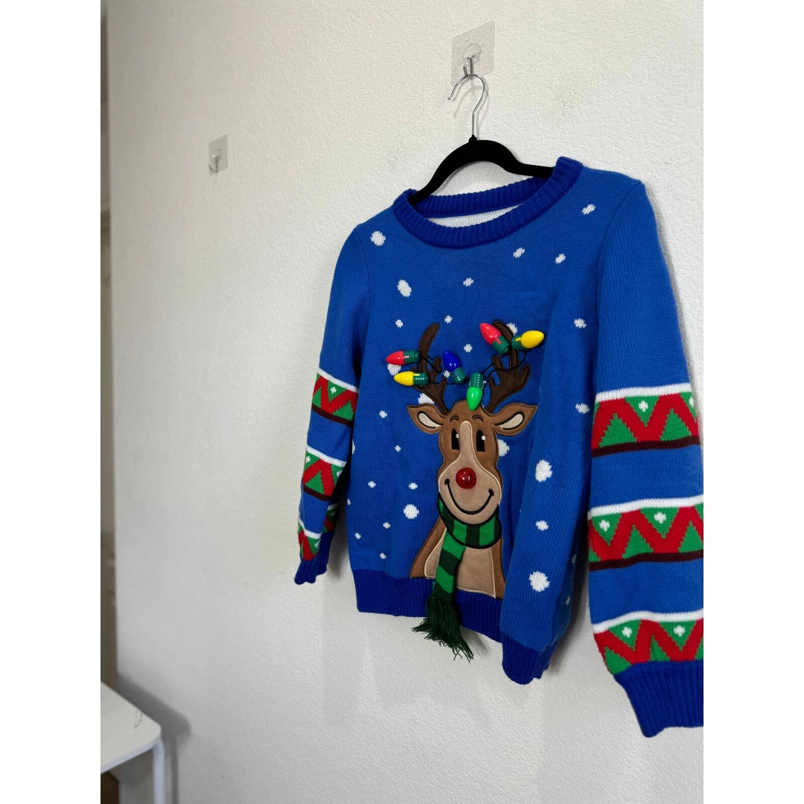 NWOT Women's Ugly Light Up Christmas Sweater Reindeer Large