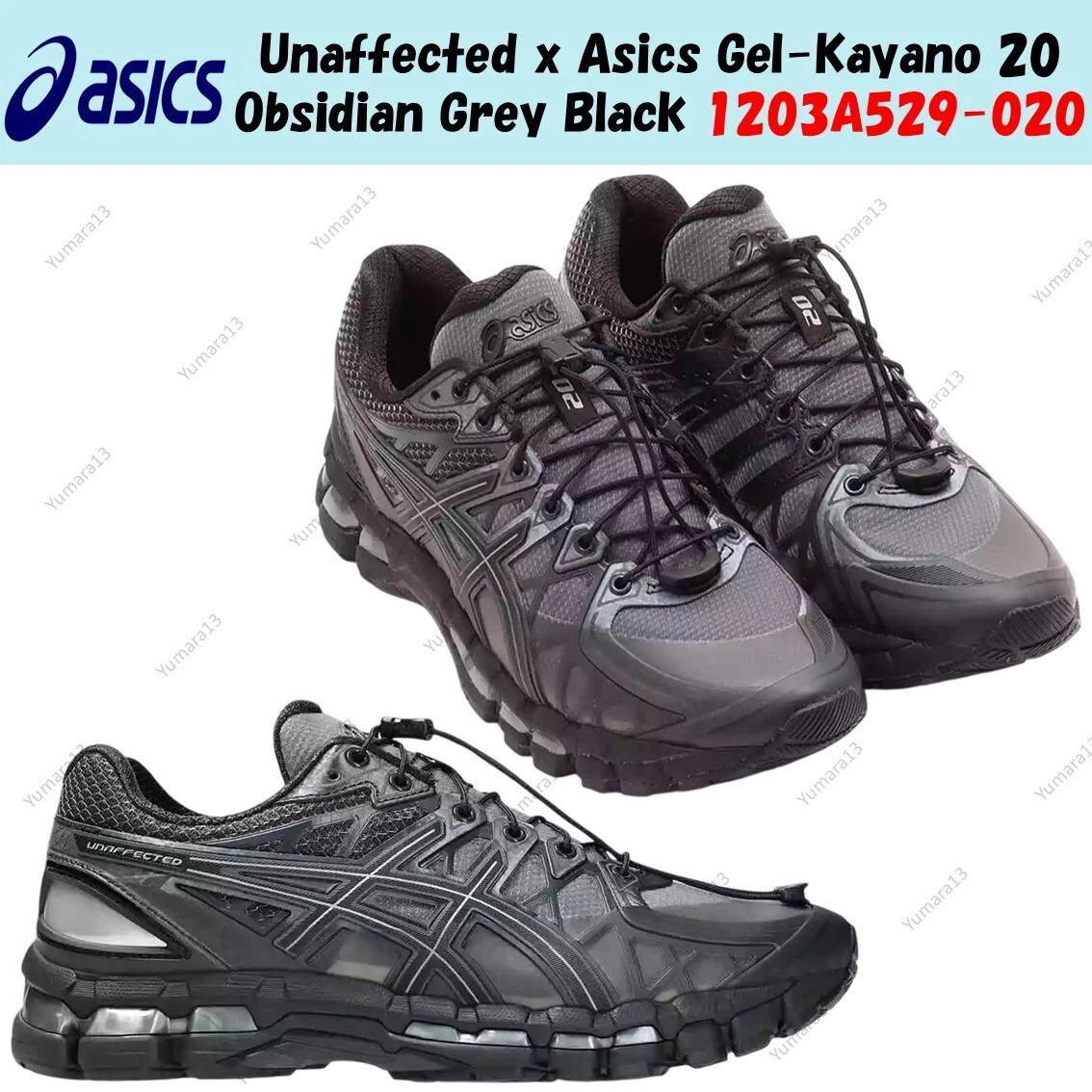 UNAFFECTED x ASICS Gel Kayano 20 Obsidian Grey for Sale