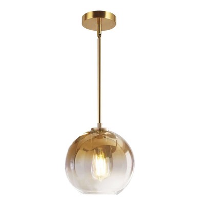 KCO Lighting 7.9  Gradient Gold Glass Pendant Light 1-Light Sphere Glass P
