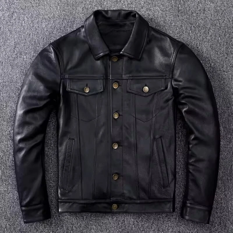 Men's Cowhide Leather Jacket Spring Autumn Genuine Leather Jacket
Opens in a new window or tab