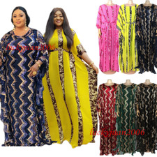 Africa Abaya Womens Sequins Party Maxi Dress Batwing Sleeve Evening Gown Muslim