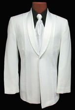 Boys Size 3 Jean Yves White Tuxedo Jacket with Satin Shawl Lapels Ring Bearer 3B