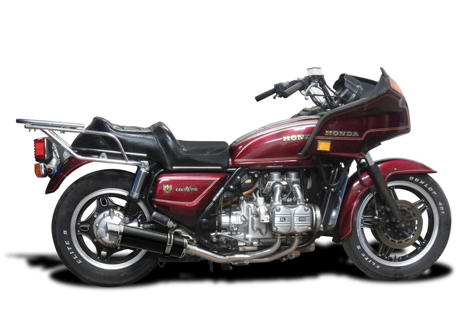 Honda GL1000KZ Goldwing полный 4-2 нержавеющая выхлопная труба 14 дюймов углеродный круглый глушитель 1979 - Изображение 3 из 3