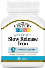 Iron 45 Mg Slow Release High Potency Support Red Blood Cells Production, 60 Tabs