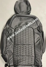 BLACK HEXAGON STITCHED LEATHER SEAT COVERS FOR FORD BRONCO FULL SIZE 4 DOOR