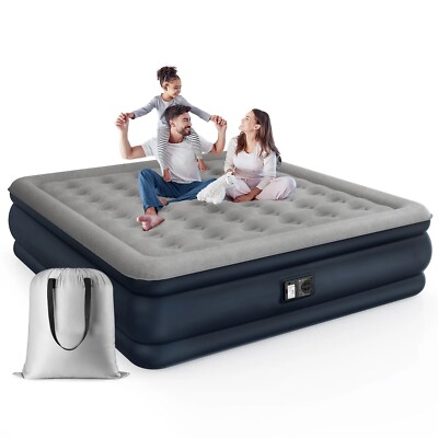 TWIN/QUEEN/KING Air Mattress 18'' Inflatable Mattress Airbed w/ Built-in Pump NEW