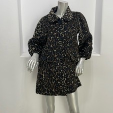 Azelhazel Anthropologie Faux Fur Coat Leopard Print Size S