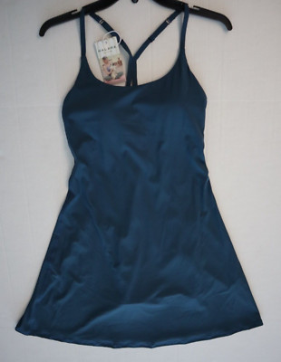 Halara Women Sz S Dark Turquoise Play It My Way Crisscross Backless Active Dress