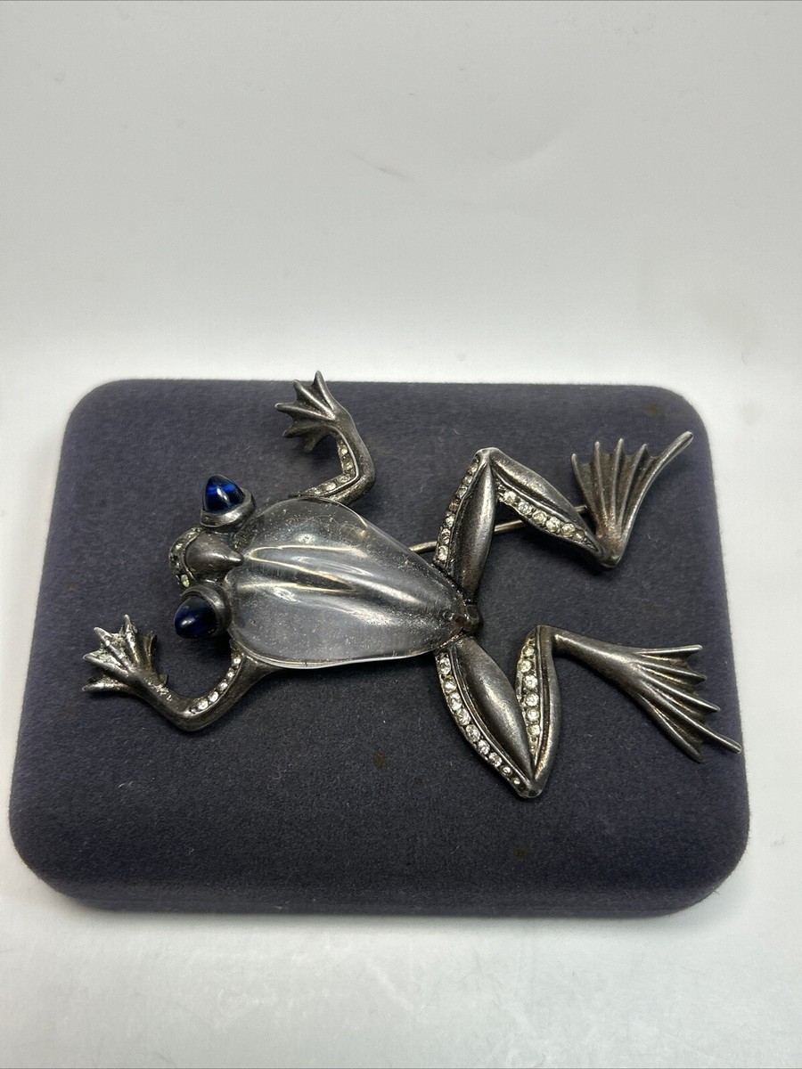 Alfred Philippe Trifari Sterling Silver Rhinestone Jelly Belly