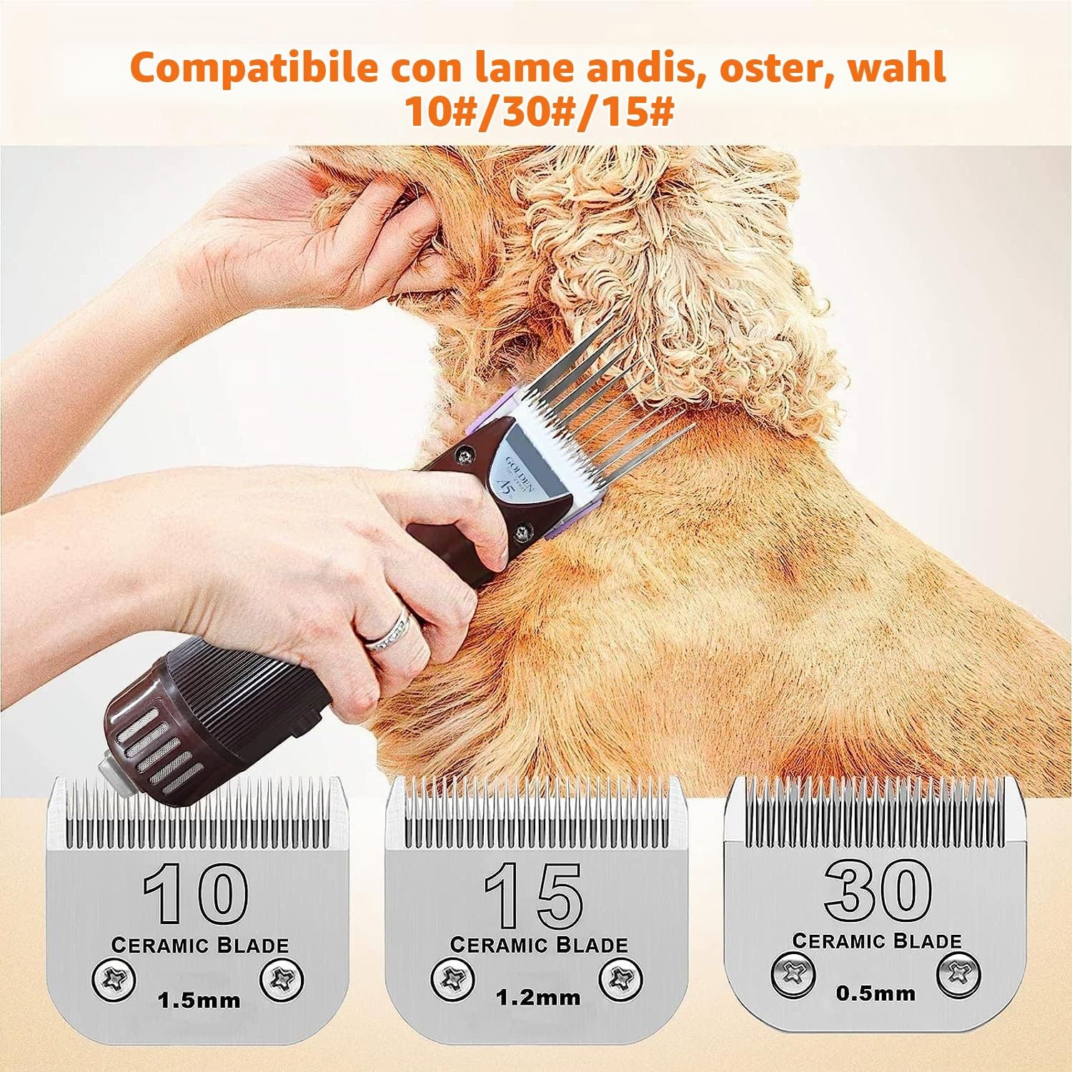 Adatta per 10 15 30 Lame Accessorio per Cani in Acciaio Arancione Blu Rosso foto 2