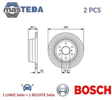 0 986 479 W32 BREMSSCHEIBEN SATZ HINTEN BOSCH 2PCS NEU OE QUALITÄT