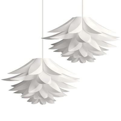 2x DIY Puzzle Lampe Lampenschirm Lotus Design Schirm Deckenlampe max. Ø 50cm Wei
