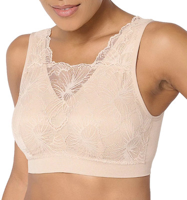 Breezies~Lace Cami Wirefree Bra with Removable Pads~1X~Sunbeige~A693073